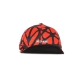 cappellino visiera piatta uomo five panel bosco pattern reversible BLACK/RED