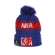 cappello pom pom uomo nba draft knit logo ROYAL/RED