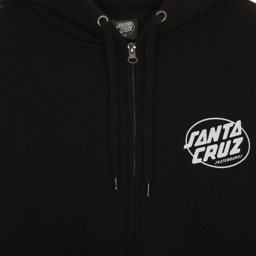 felpa cappuccio zip uomo club oval dot zip hood BLACK