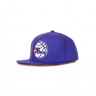 cappellino visiera piatta uomo nba quilted taslan snapback phi76e BLUE