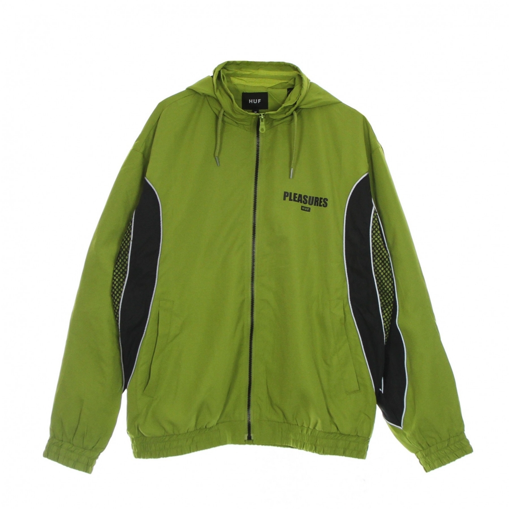 giacca tuta cappuccio uomo darton track jacket x pleasures GREEN