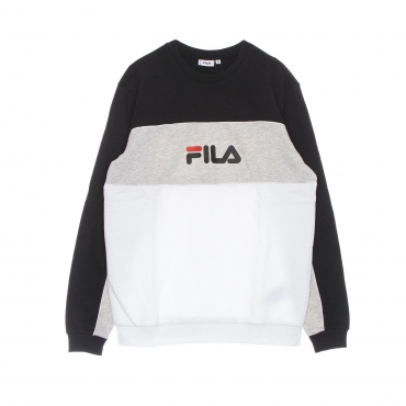 felpa leggera girocollo uomo aqil blocked crew sweat BRIGHT WHITE/BLACK/LIGHT GREY MELANGE BROS