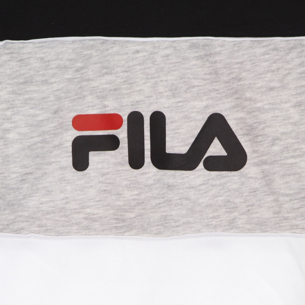 felpa leggera girocollo uomo aqil blocked crew sweat BRIGHT WHITE/BLACK/LIGHT GREY MELANGE BROS