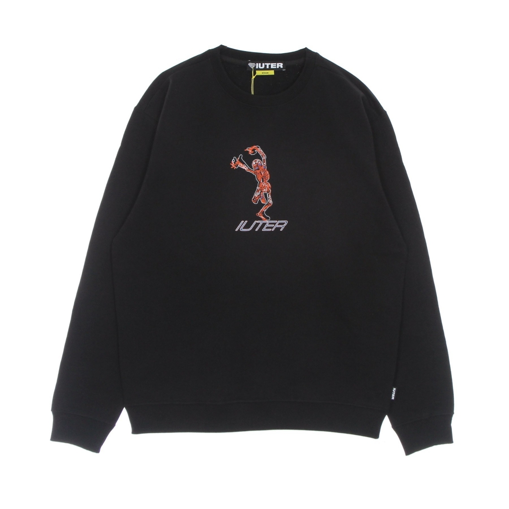 felpa leggera girocollo uomo skeleton crewneck BLACK