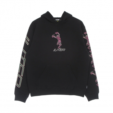 felpa leggera cappuccio uomo skeleton hoodie BLACK