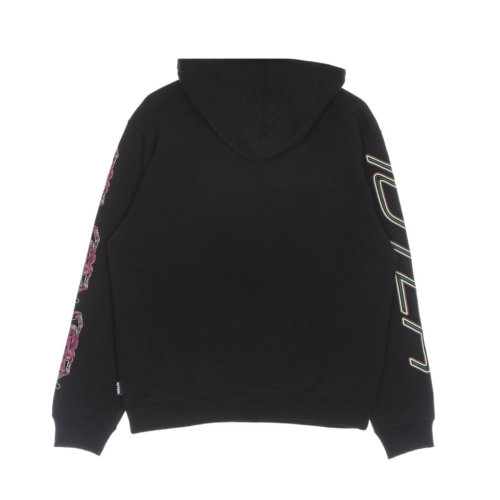 felpa leggera cappuccio uomo skeleton hoodie BLACK