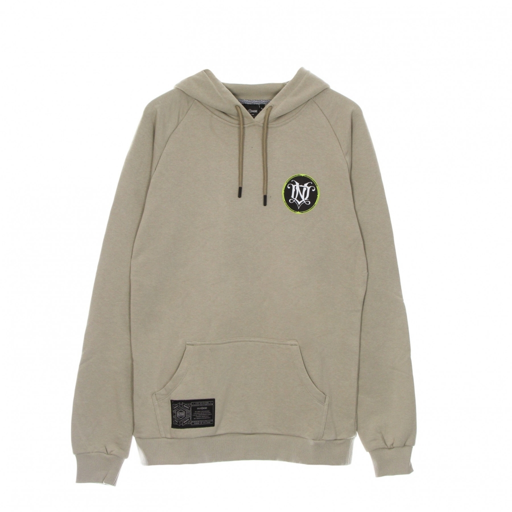 felpa leggera cappuccio uomo monogramma hoodie BEIGE