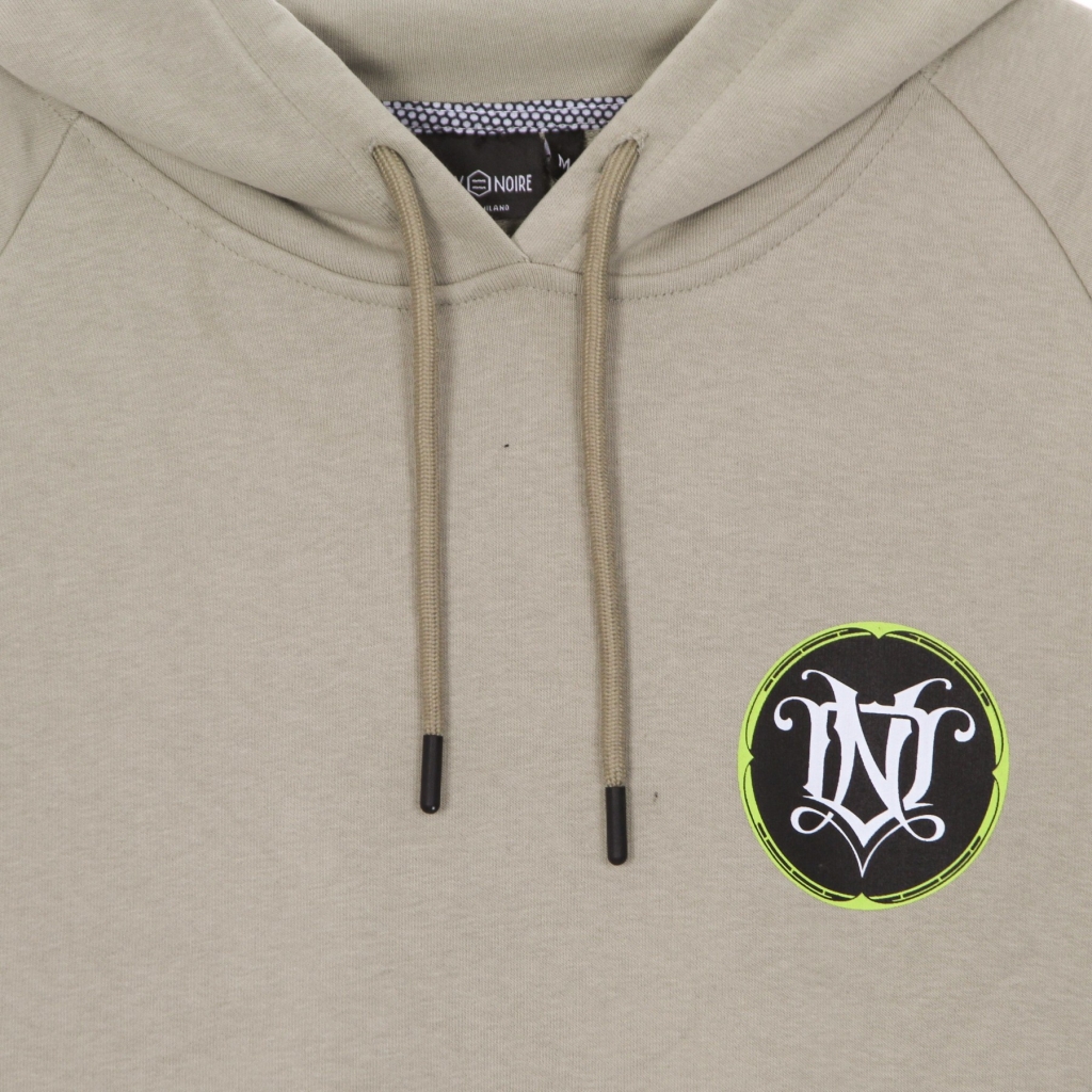 felpa leggera cappuccio uomo monogramma hoodie BEIGE