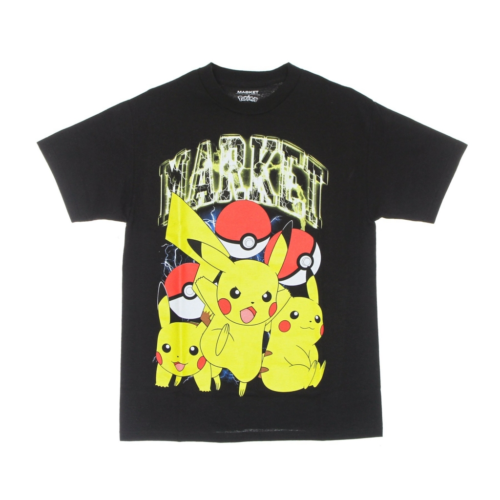 maglietta uomo pikachu electric shock tee x pokemon BLACK