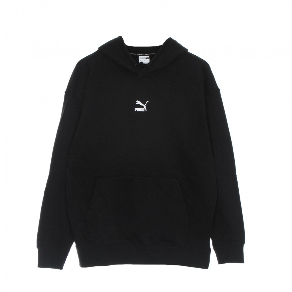 felpa leggera cappuccio uomo classic relaxed hoodie BLACK