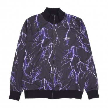 giacca tuta uomo all over lightning sweatshirt BLACK/PURPLE