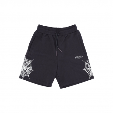 pantalone corto tuta uomo cobweb print shorts BLACK/WHITE