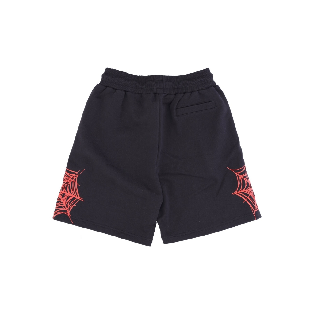 pantalone corto tuta uomo cobweb print shorts BLACK/RED