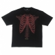 maglietta uomo skeleton print tee BLACK/RED