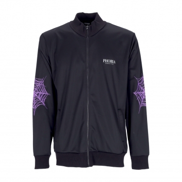 giacca tuta uomo cobweb print sweatshirt BLACK/PURPLE