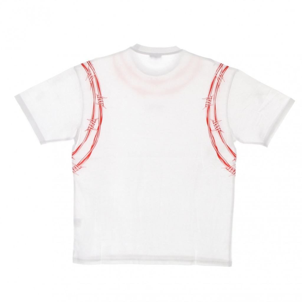 maglietta uomo barbed wire print tee WHITE/RED