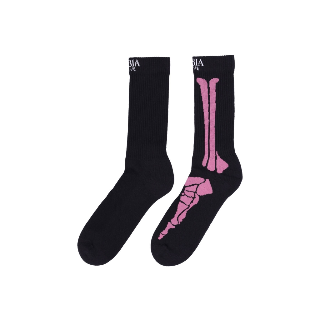 calza media uomo bones print socks BLACK/RED