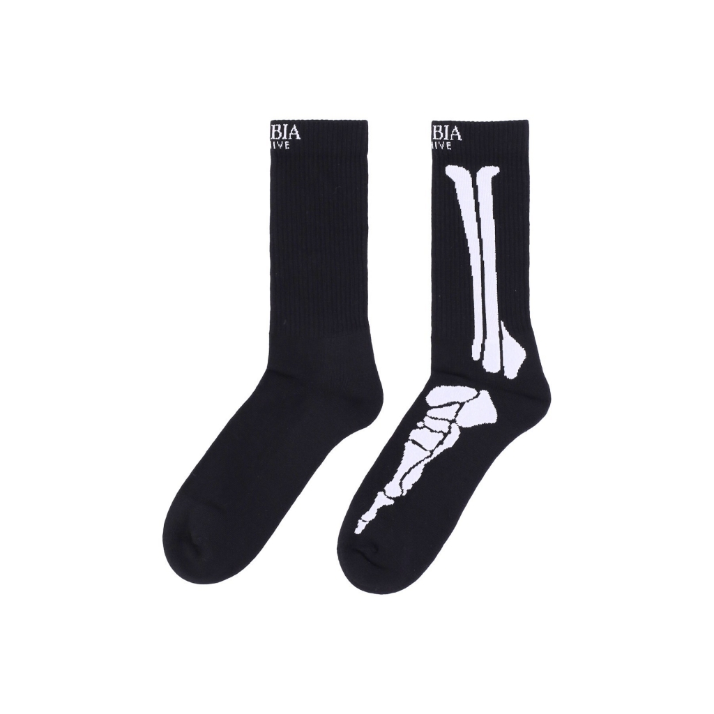 calza media uomo bones print socks BLACK/WHITE