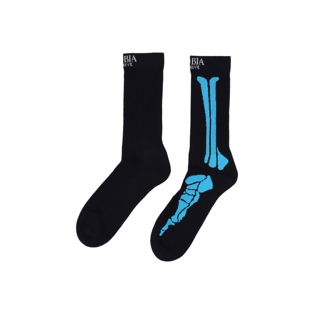 calza media uomo bones print socks BLACK/BLUE