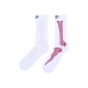 calza media uomo bones print socks WHITE/RED