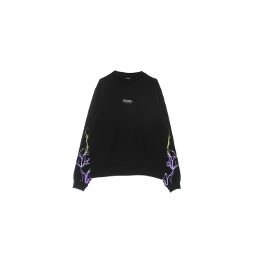 felpa leggera girocollo uomo lightning crewneck BLACK/PURPLE/YELLOW