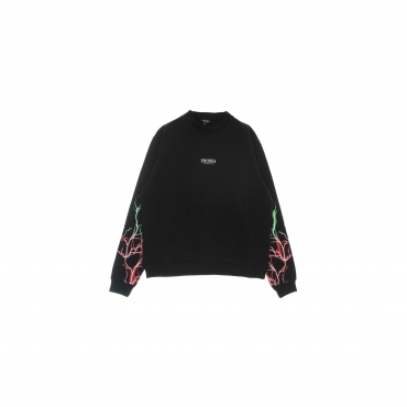 felpa leggera girocollo uomo lightning crewneck BLACK/RED/GREEN