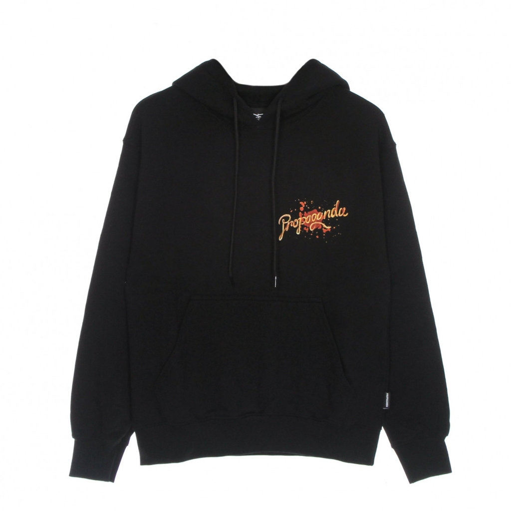 felpa leggera cappuccio uomo spaghetti hoodie BLACK