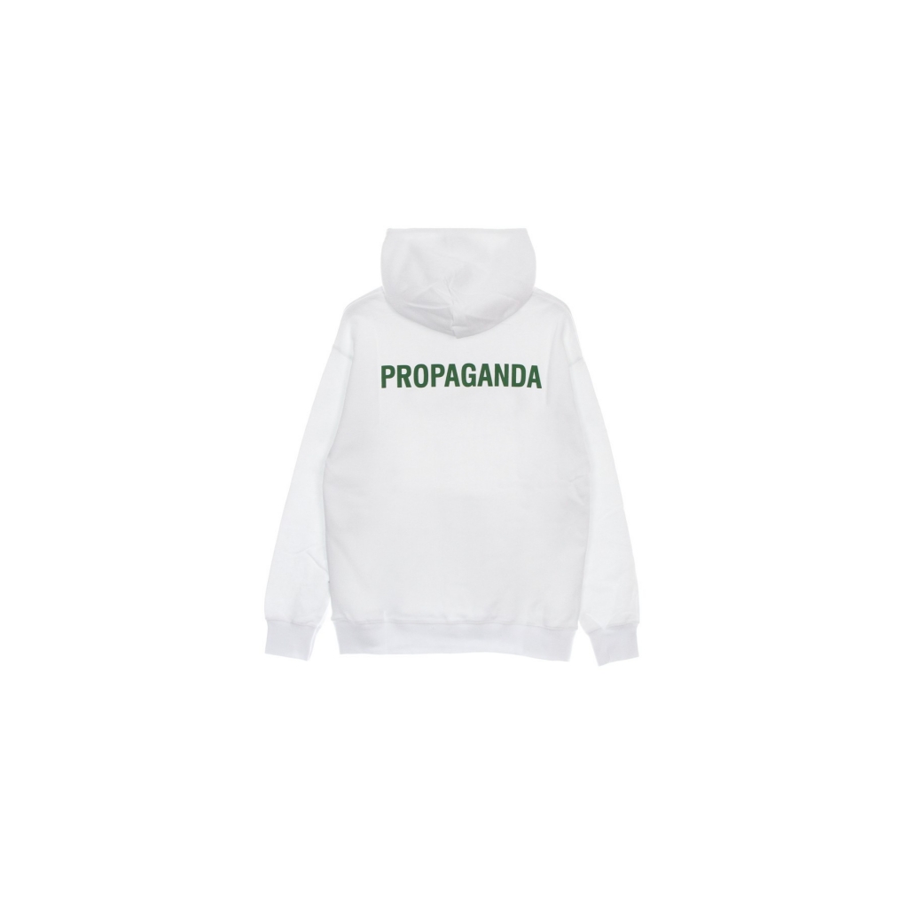 felpa leggera cappuccio uomo logo green hoodie WHITE/GREEN