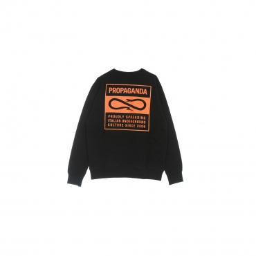 felpa leggera girocollo uomo label orange crewneck BLACK/ORANGE