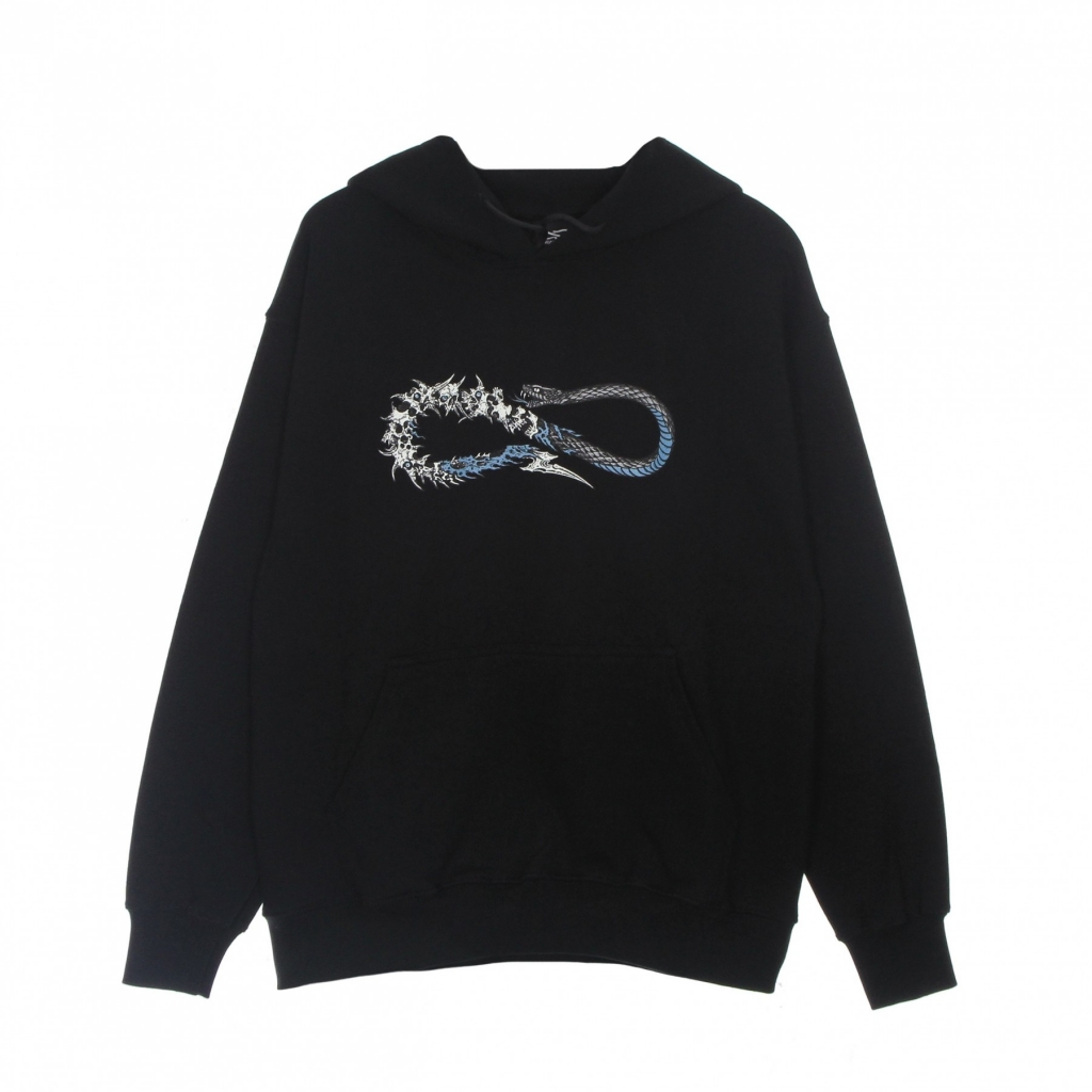 felpa leggera cappuccio uomo logo skullsnake hoodie BLACK