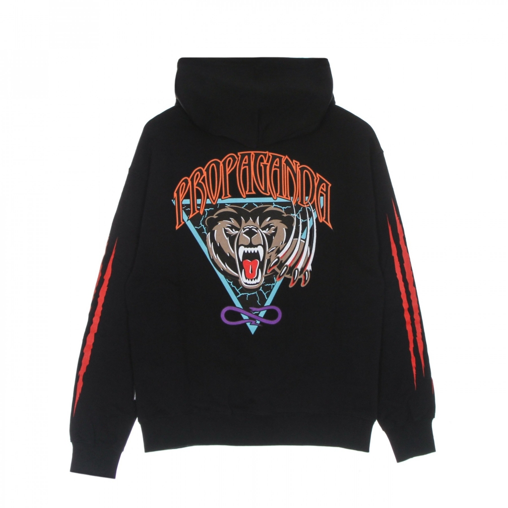 felpa leggera cappuccio uomo grizzly hoodie BLACK