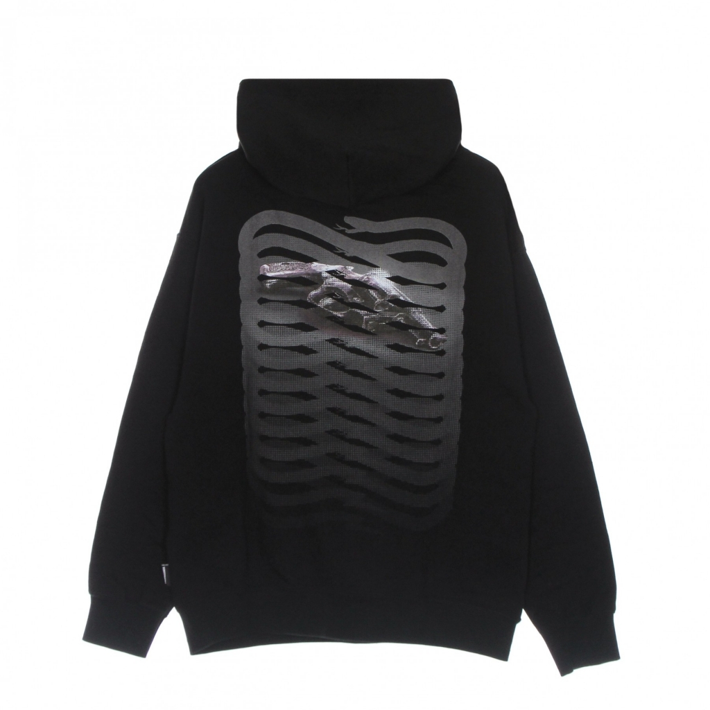 felpa leggera cappuccio uomo wise ribs icon hoodie BLACK