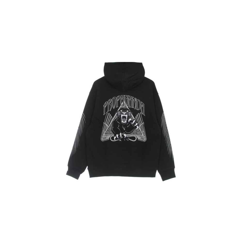 felpa leggera cappuccio uomo panther emroidery hoodie BLACK