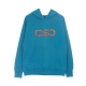 felpa leggera cappuccio uomo logo flame hoodie TURQUOISE