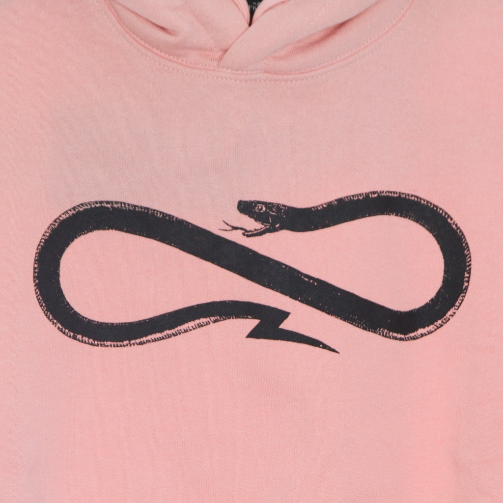 felpa leggera cappuccio corta donna logo crop top hoodie PINK/BLACK