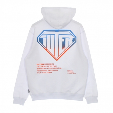 felpa leggera cappuccio uomo double logo hoodie WHITE