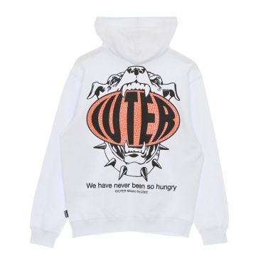 felpa leggera cappuccio uomo hungry hoodie WHITE