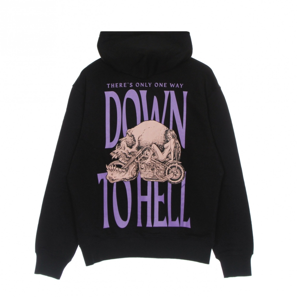 felpa leggera cappuccio uomo down to hell hoodie BLACK