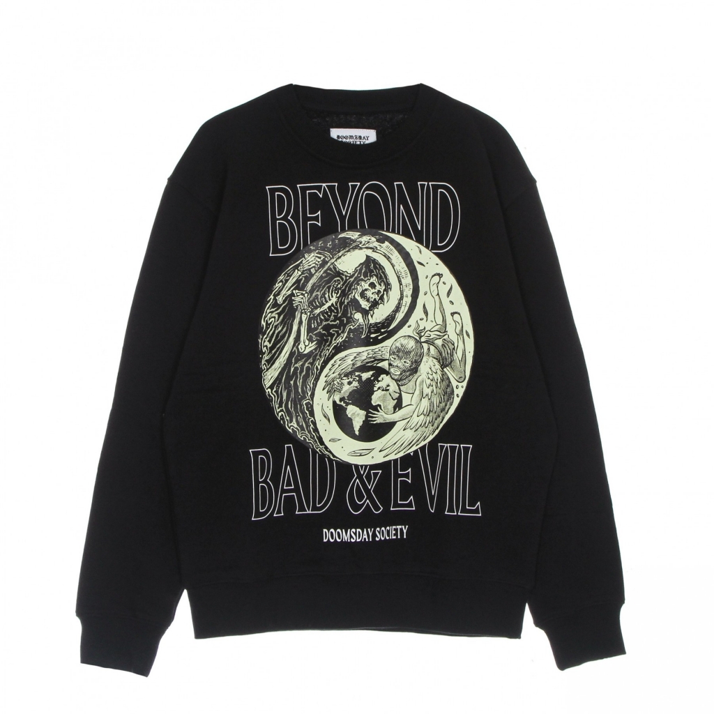 felpa leggera girocollo uomo beyond crewneck BLACK