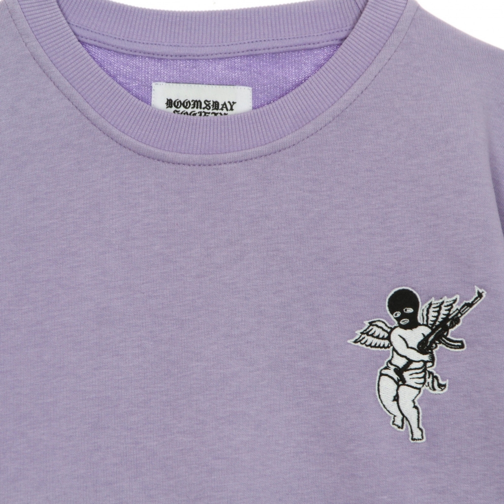 felpa leggera girocollo uomo no more space embroidered crewneck LILAC