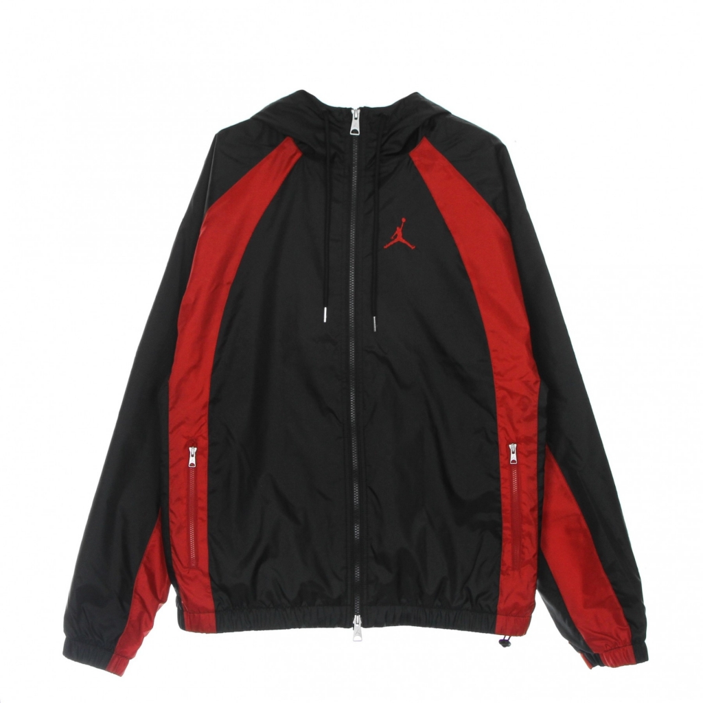 giacca a vento uomo essentials woven jacket BLACK/GYM RED