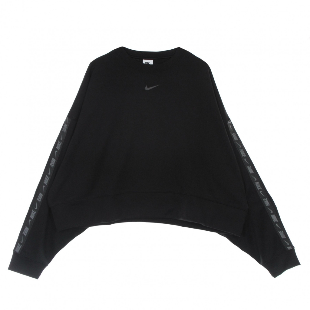 felpa leggera girocollo donna pk tape oversize crewneck BLACK