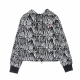 felpa leggera cappuccio corta donna breza all over print cropped hoody BRIGHT WHITE/ABSTRACT ZEBRA