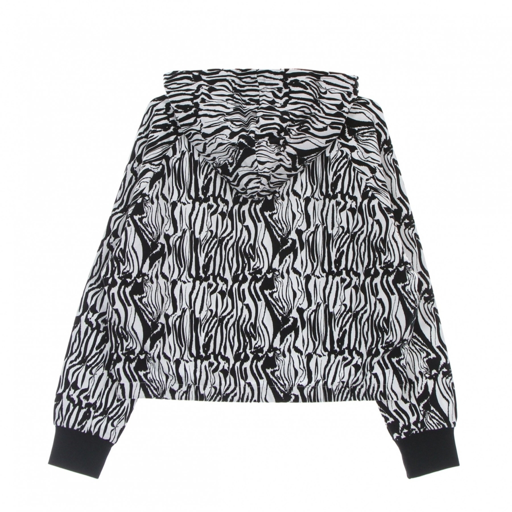 felpa leggera cappuccio corta donna breza all over print cropped hoody BRIGHT WHITE/ABSTRACT ZEBRA