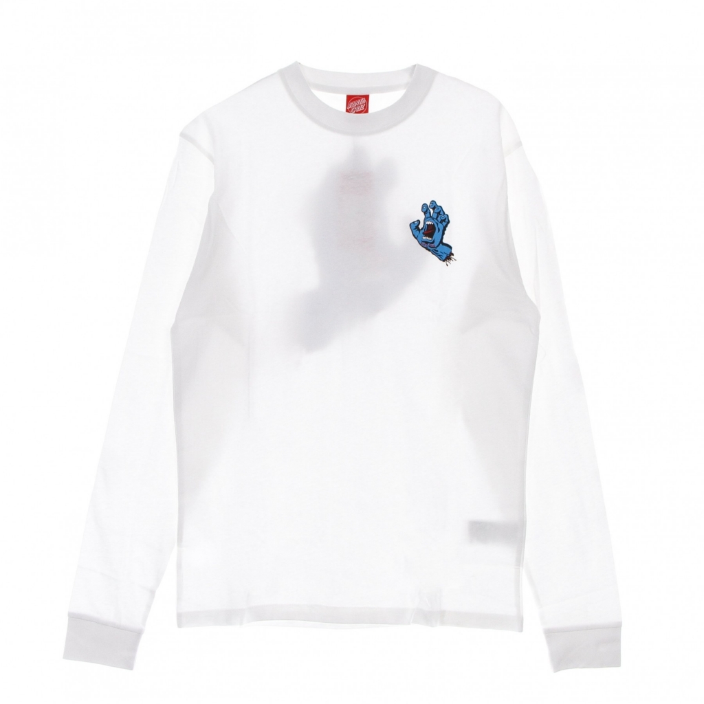 maglietta manica lunga uomo screaming hand chest l/s tee WHITE