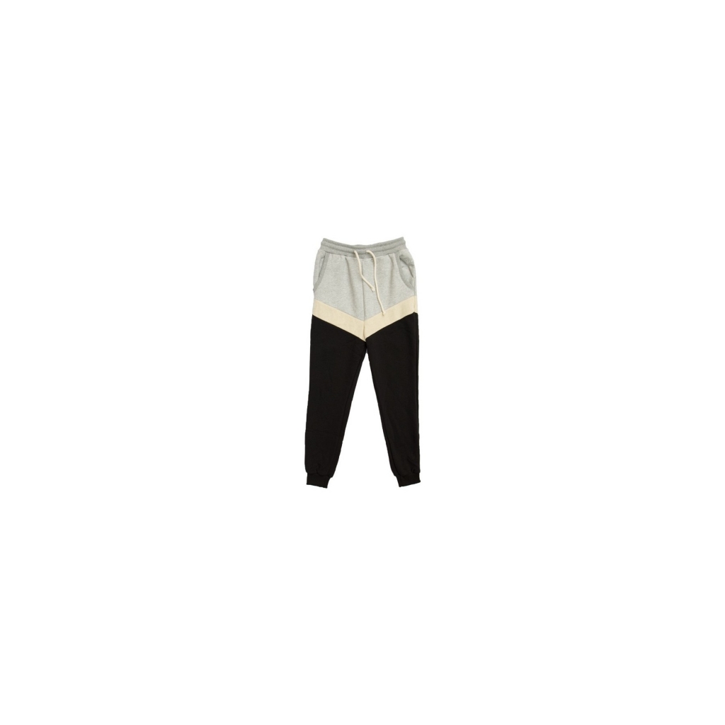 pantalone tuta donna shoeshine woman sweatpant a5pd4025 inserto v black/grey/gold unico