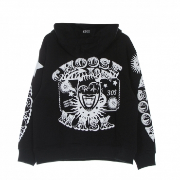 felpa leggera cappuccio uomo choose your mask hoodie BLACK