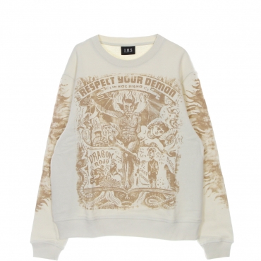 felpa leggera girocollo uomo respect your demon sweatshirt NATURAL