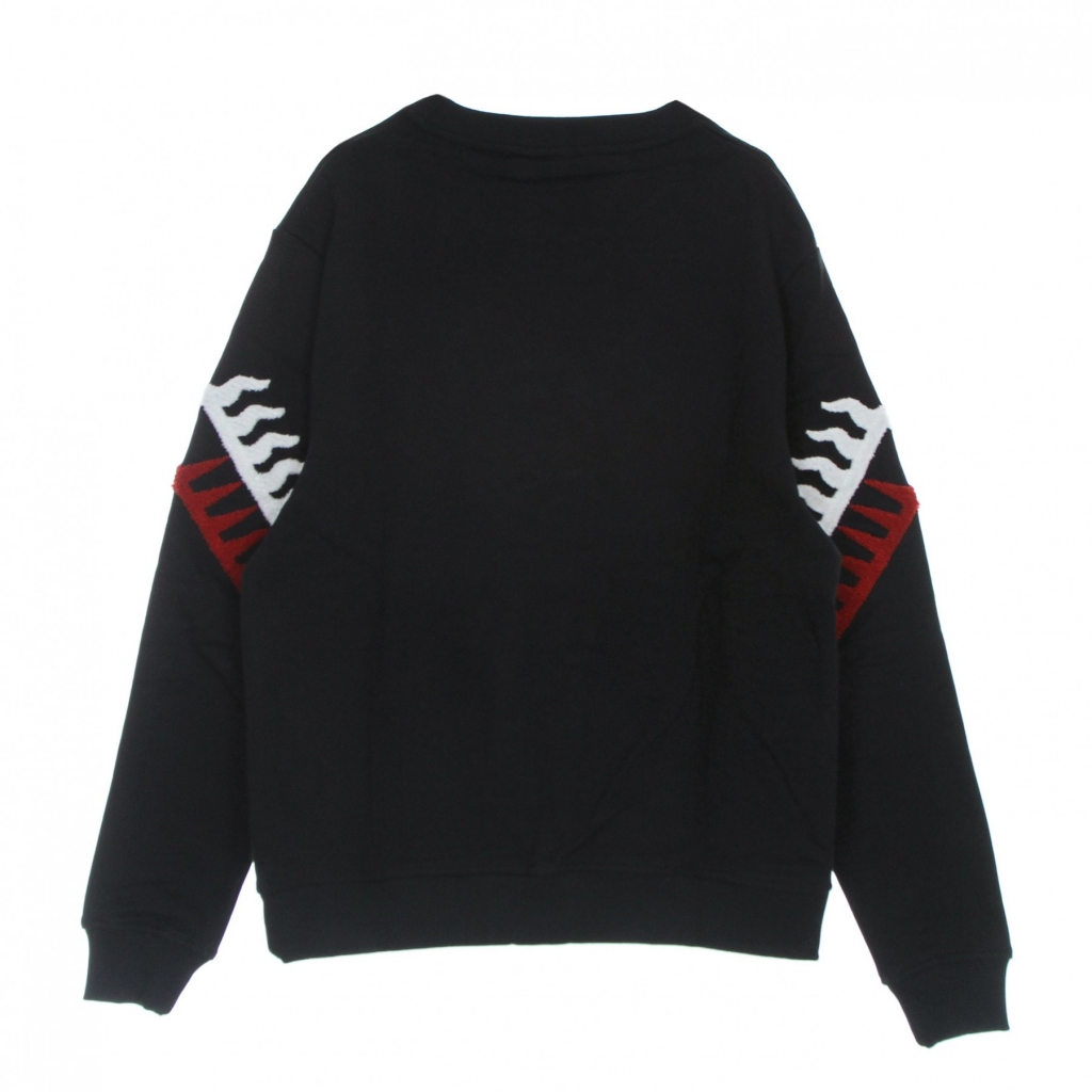 felpa leggera girocollo uomo sponge graphic flames sweatshirt BLACK