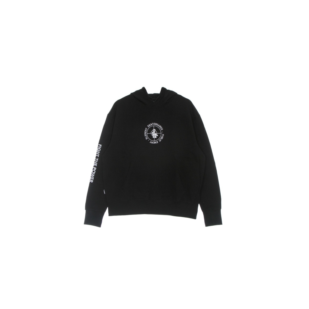 felpa leggera cappuccio uomo pexe target hoodie BLACK